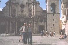 Bruno and John in front of Havana's Cathedral