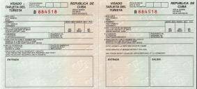 Cuba's Tourist Card (Visa)